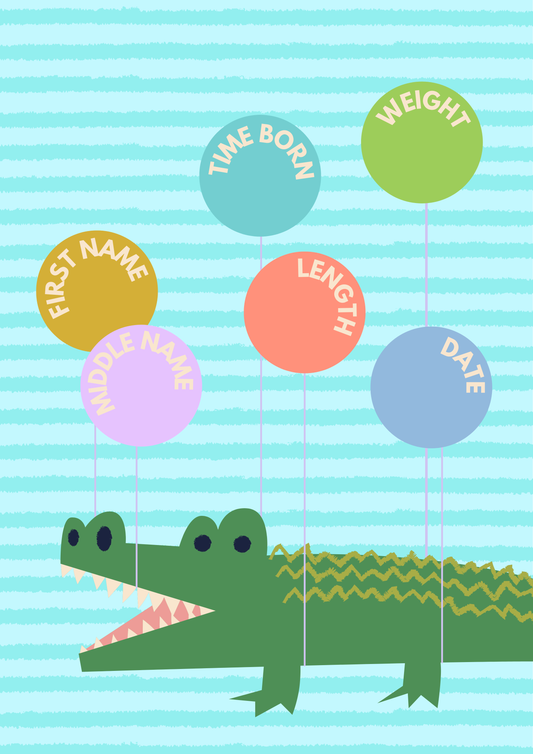 Personalised newborn wall art print