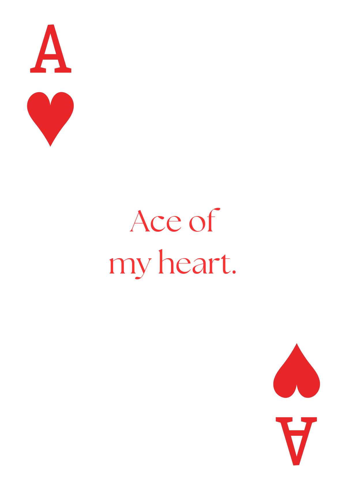Ace of Hearts art prints and greetings cards