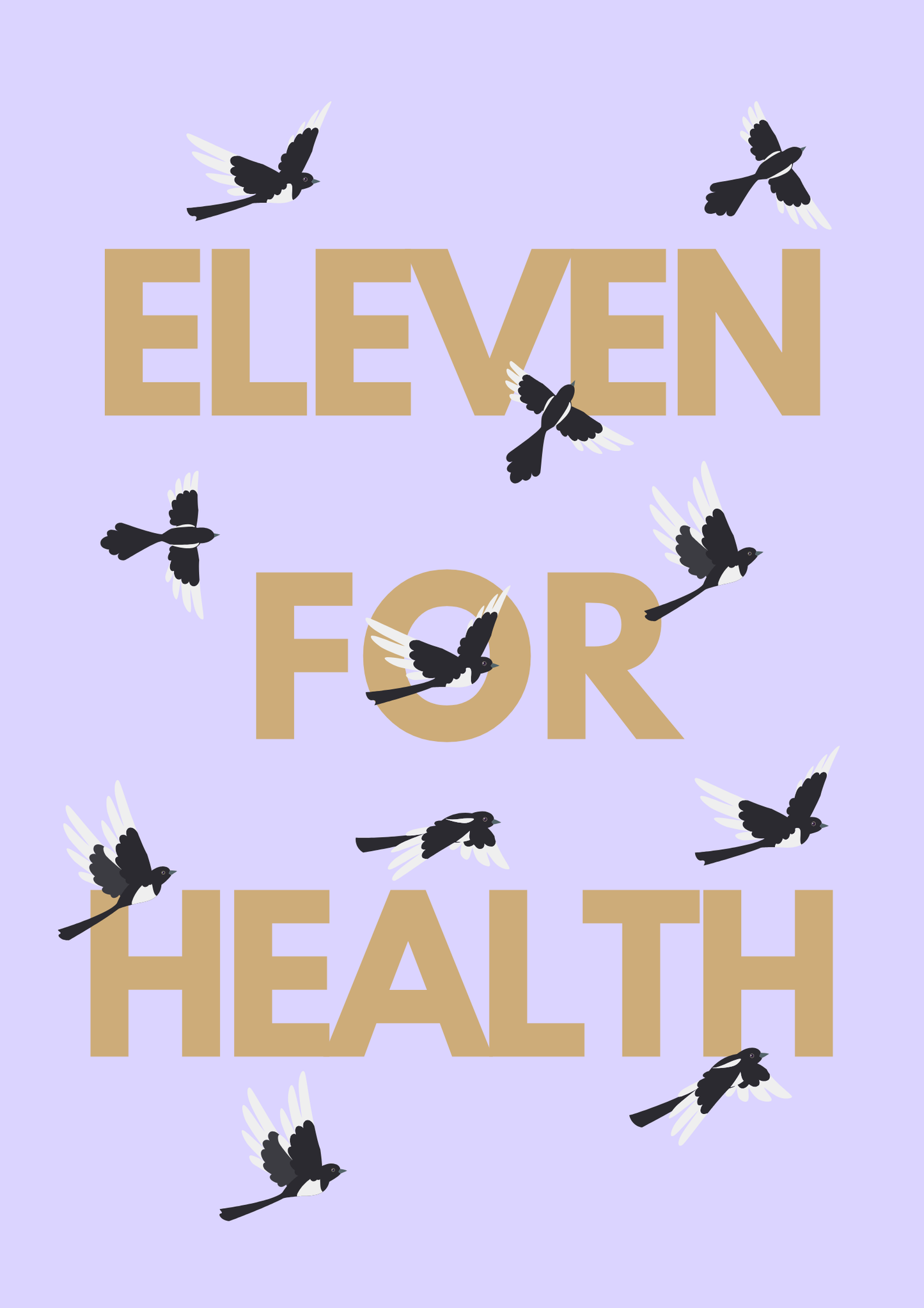 Eleven for Health magpie wall art print | Folklore art