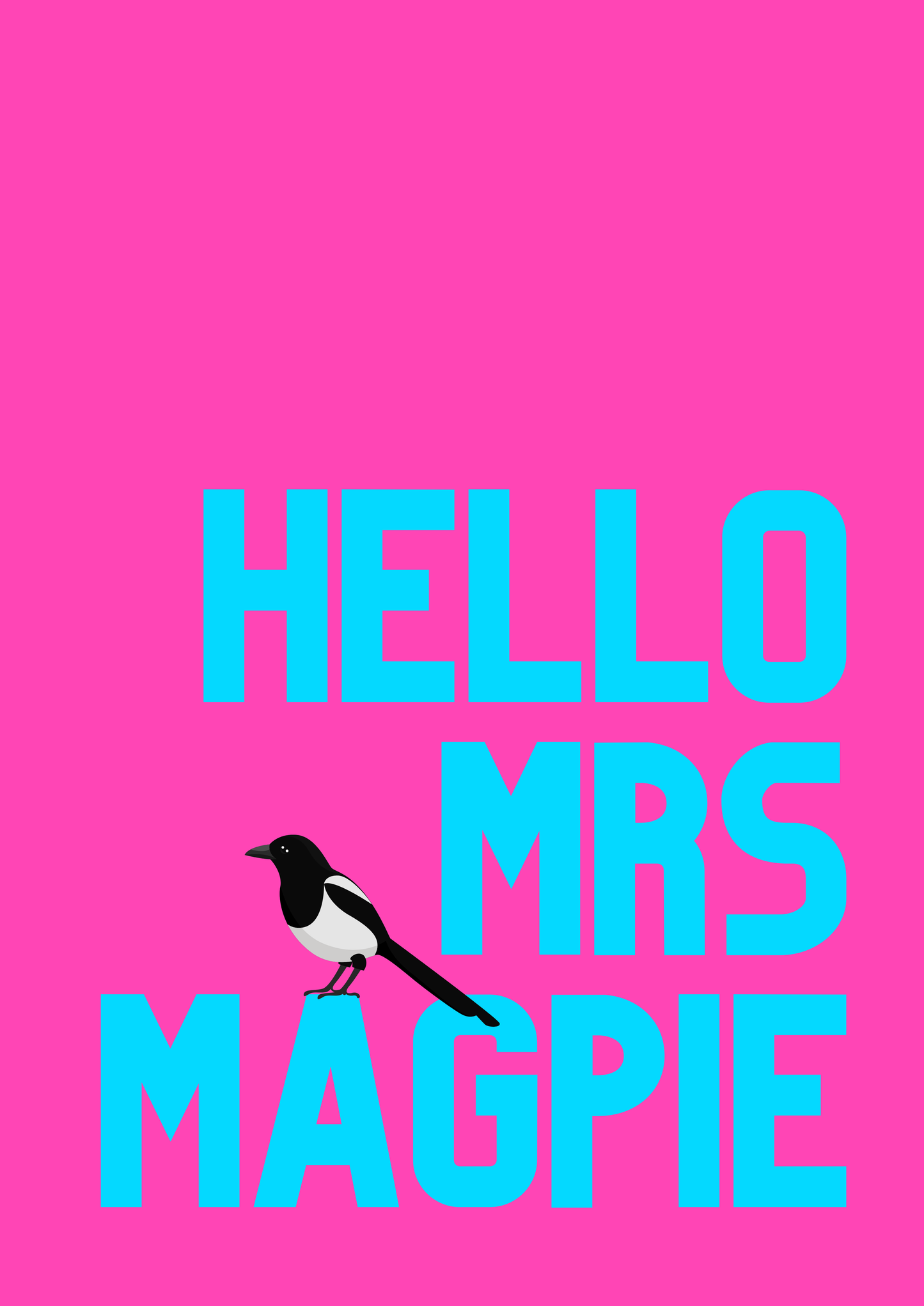 Hello Mr Magpie & Hello Mrs Magpie | Twin prints wedding gift