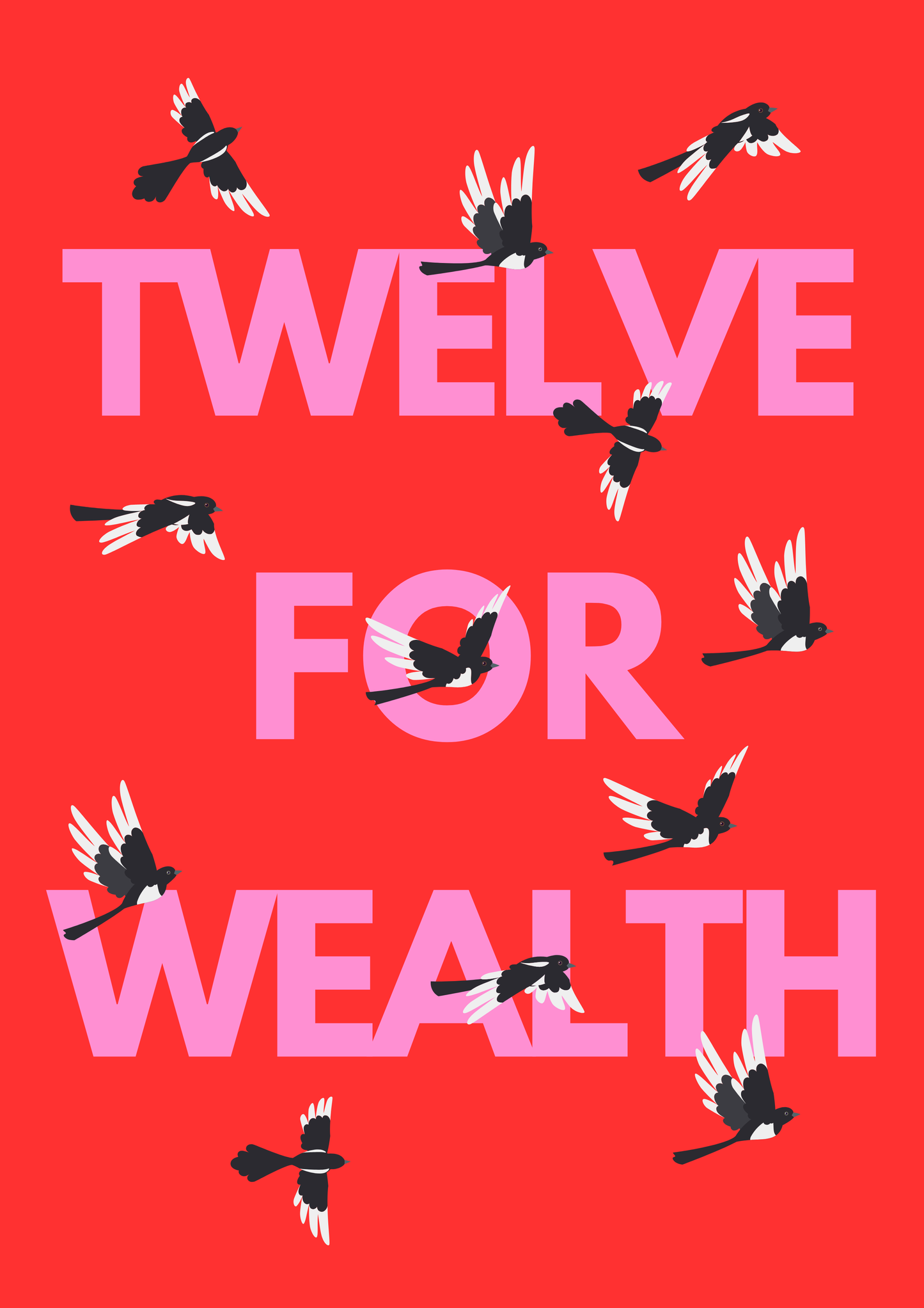 Twelve for Wealth magpie wall art print | Folklore art
