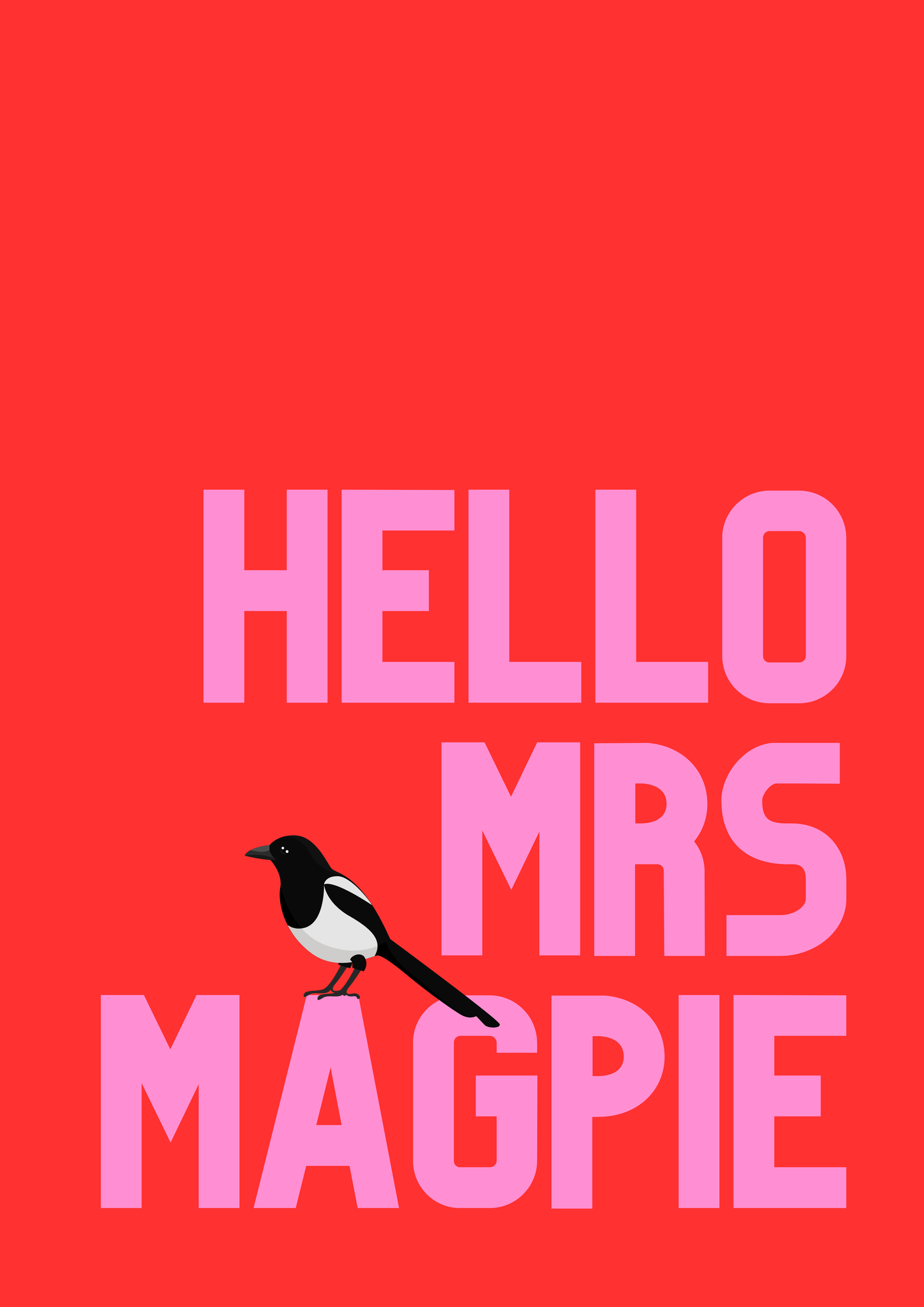 Hello Mr Magpie & Hello Mrs Magpie | Twin prints wedding gift