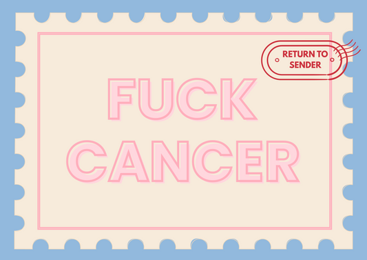 "F*ck cancer" greetings card