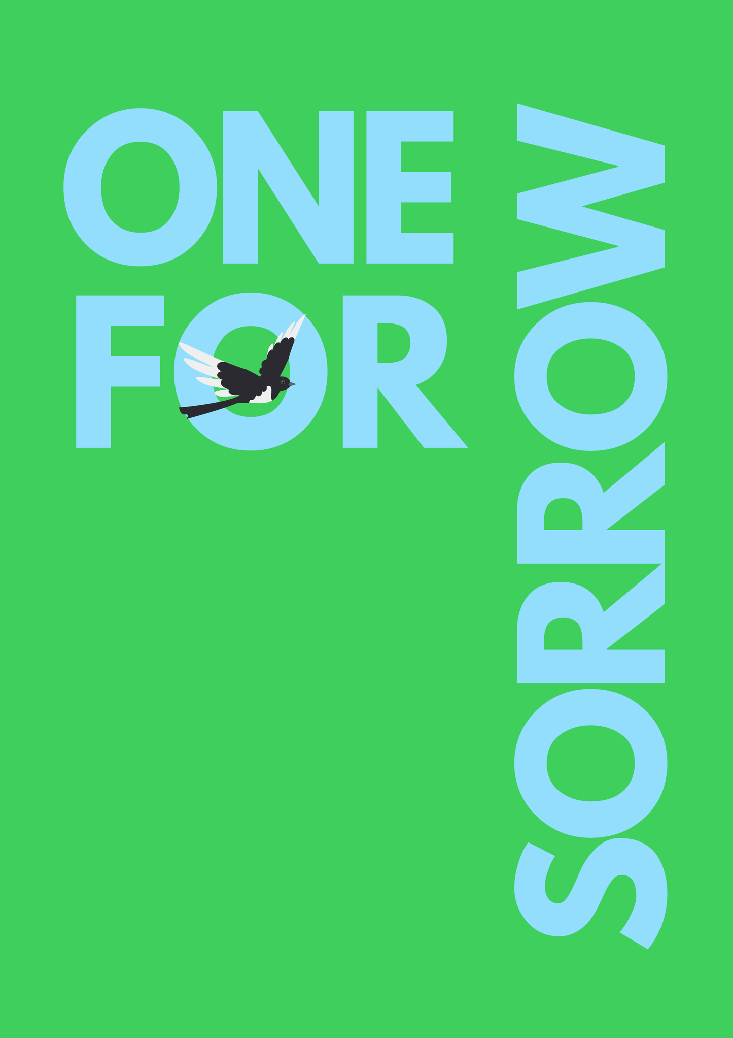 One for Sorrow magpie wall art print | Folklore art