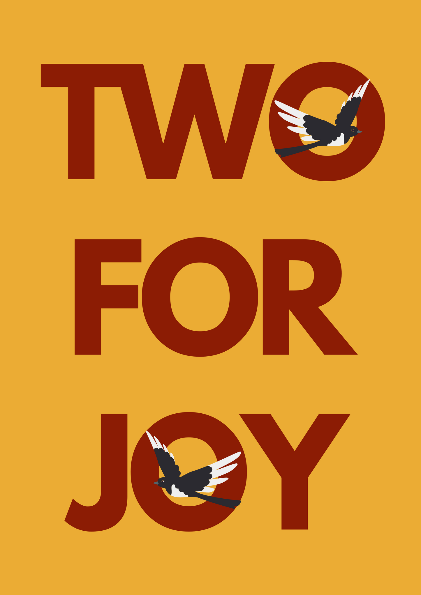 Two for Joy magpie wall art print