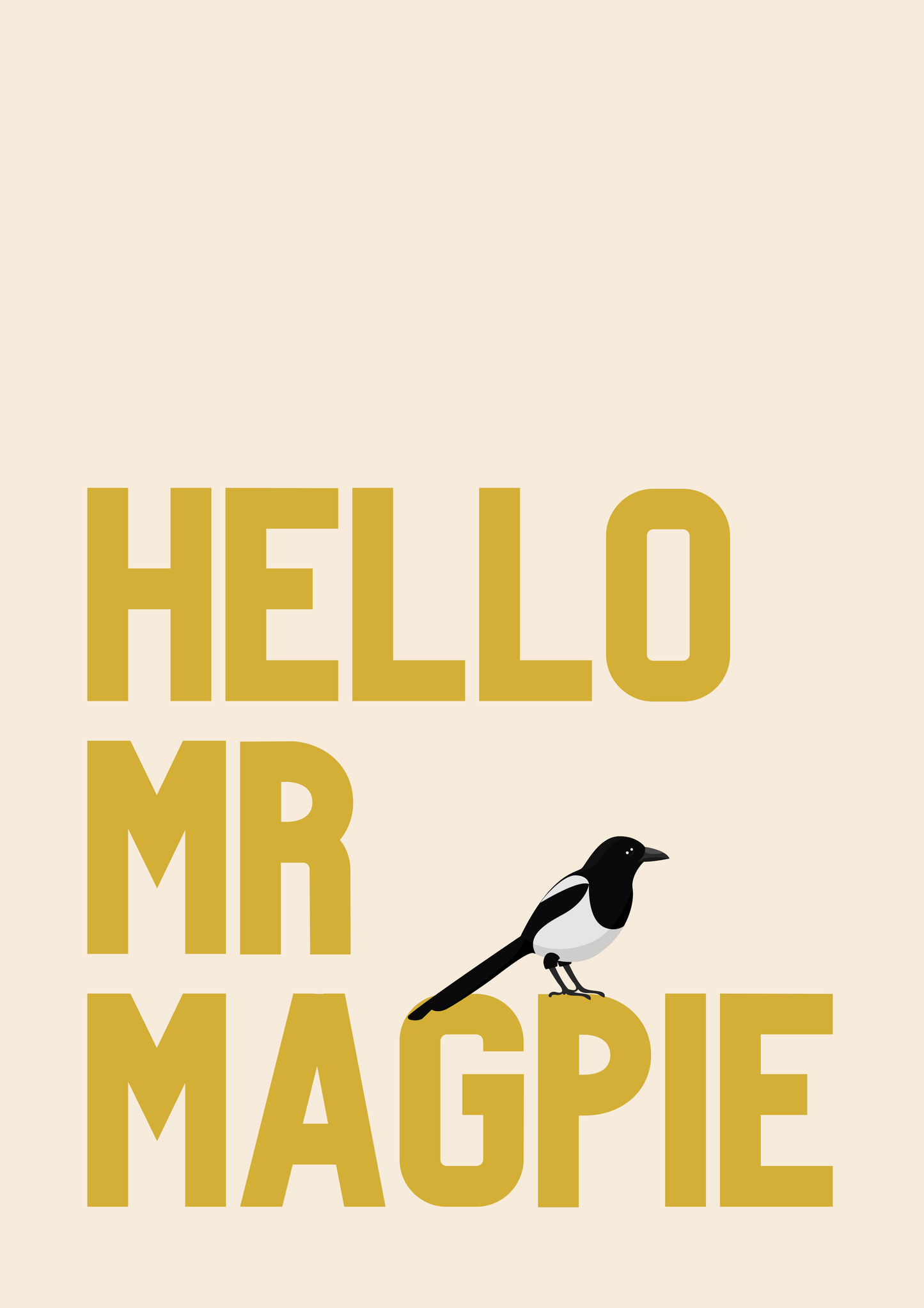 Hello Mr Magpie & Hello Mrs Magpie | Twin prints wedding gift