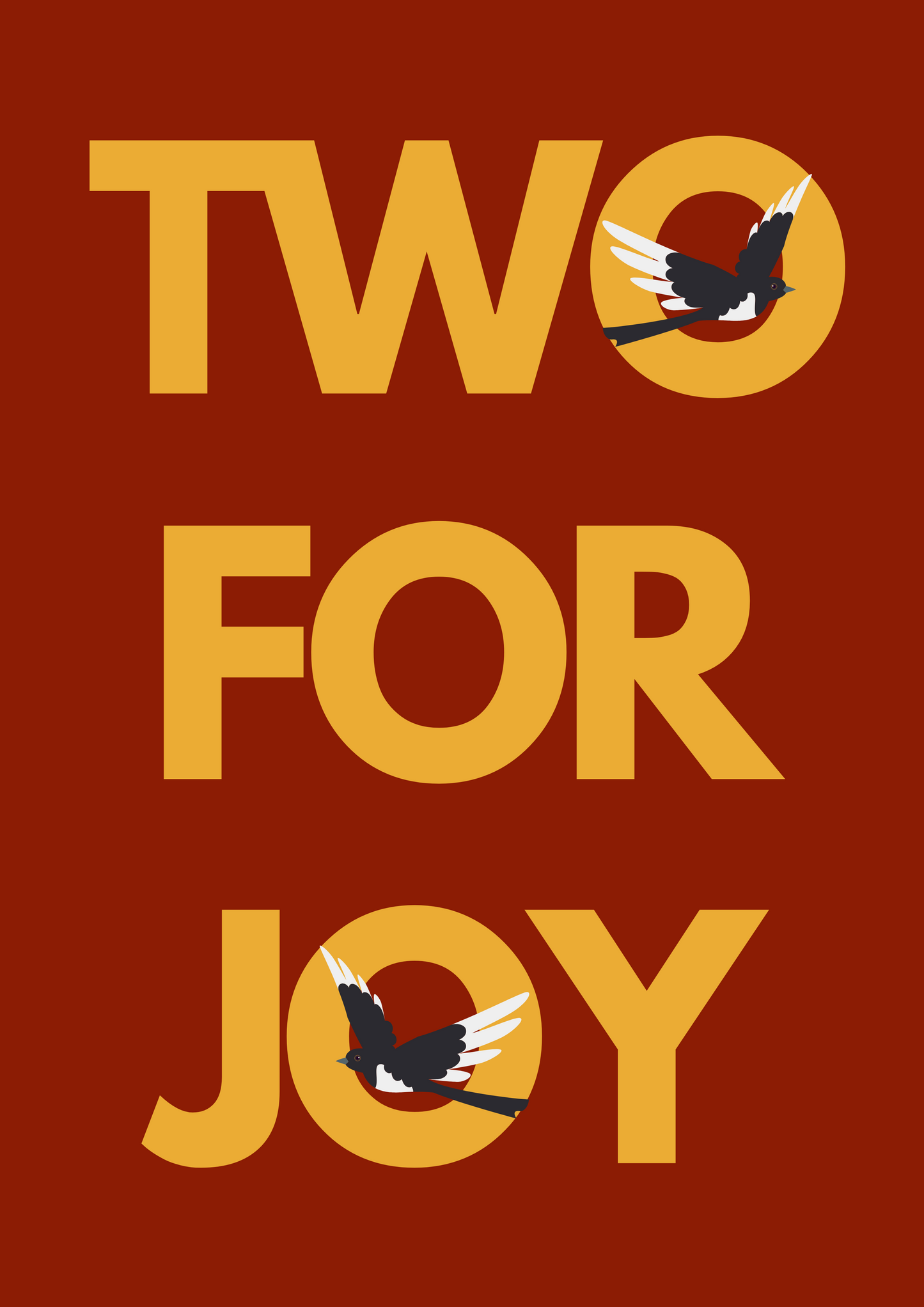 Two for Joy magpie wall art print
