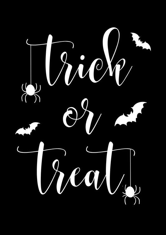 Glow in the dark trick or treat wall art print