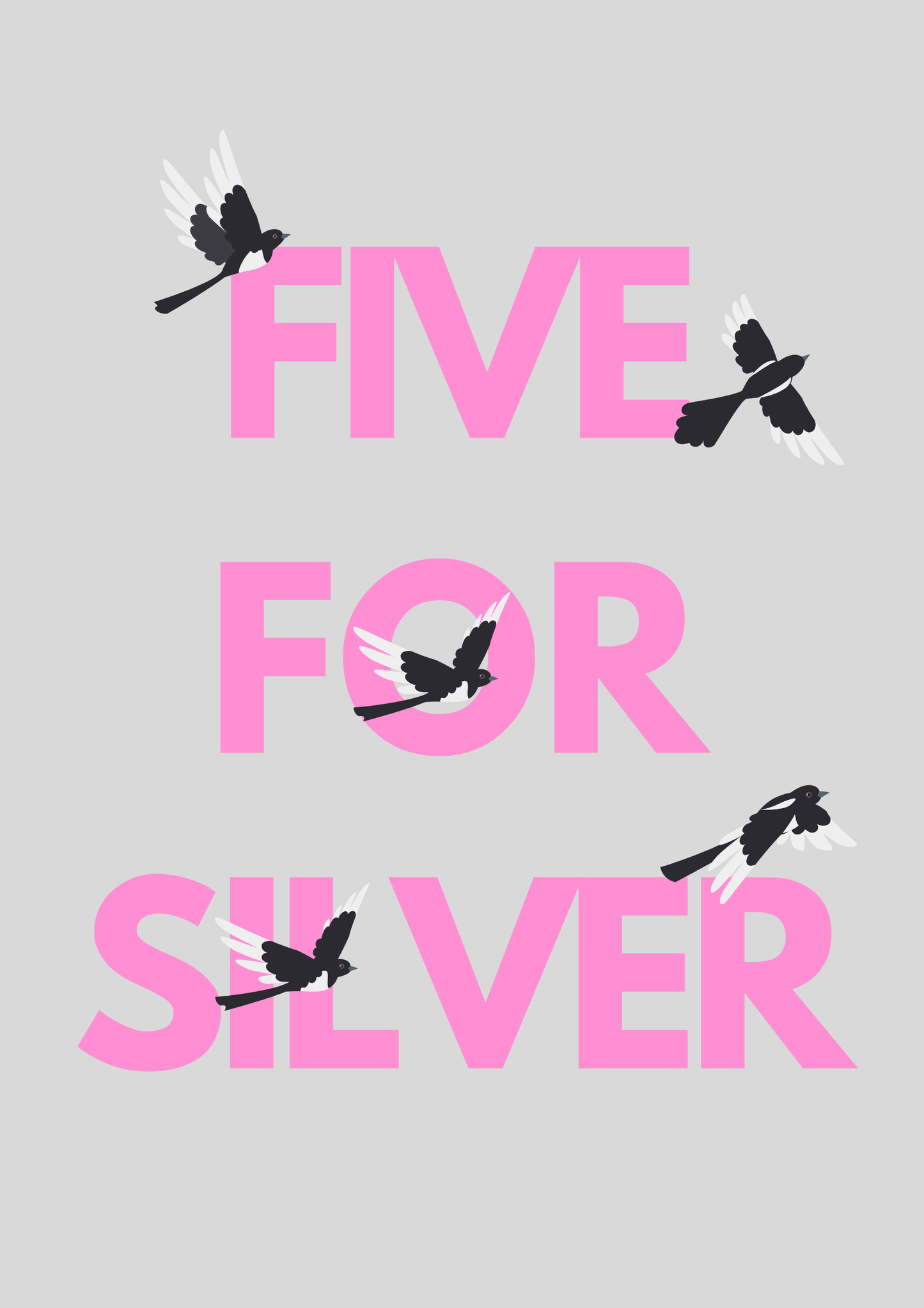 Five for Silver magpie wall art print | Folklore art
