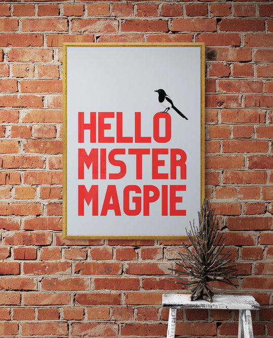 Hello Mister Magpie wall art print - the Christmas edit