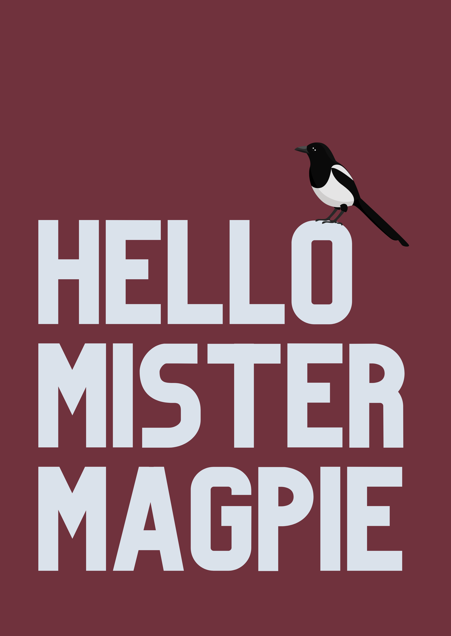 Hello Mister Magpie wall art print - the Christmas edit