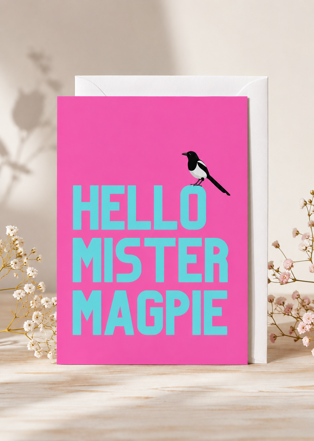 Hello Mister Magpie A6 greetings card
