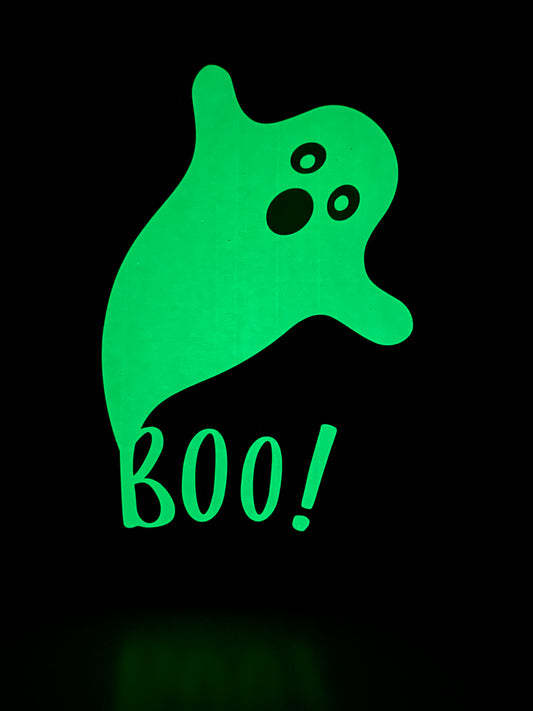 Glow in the dark ghost wall art print