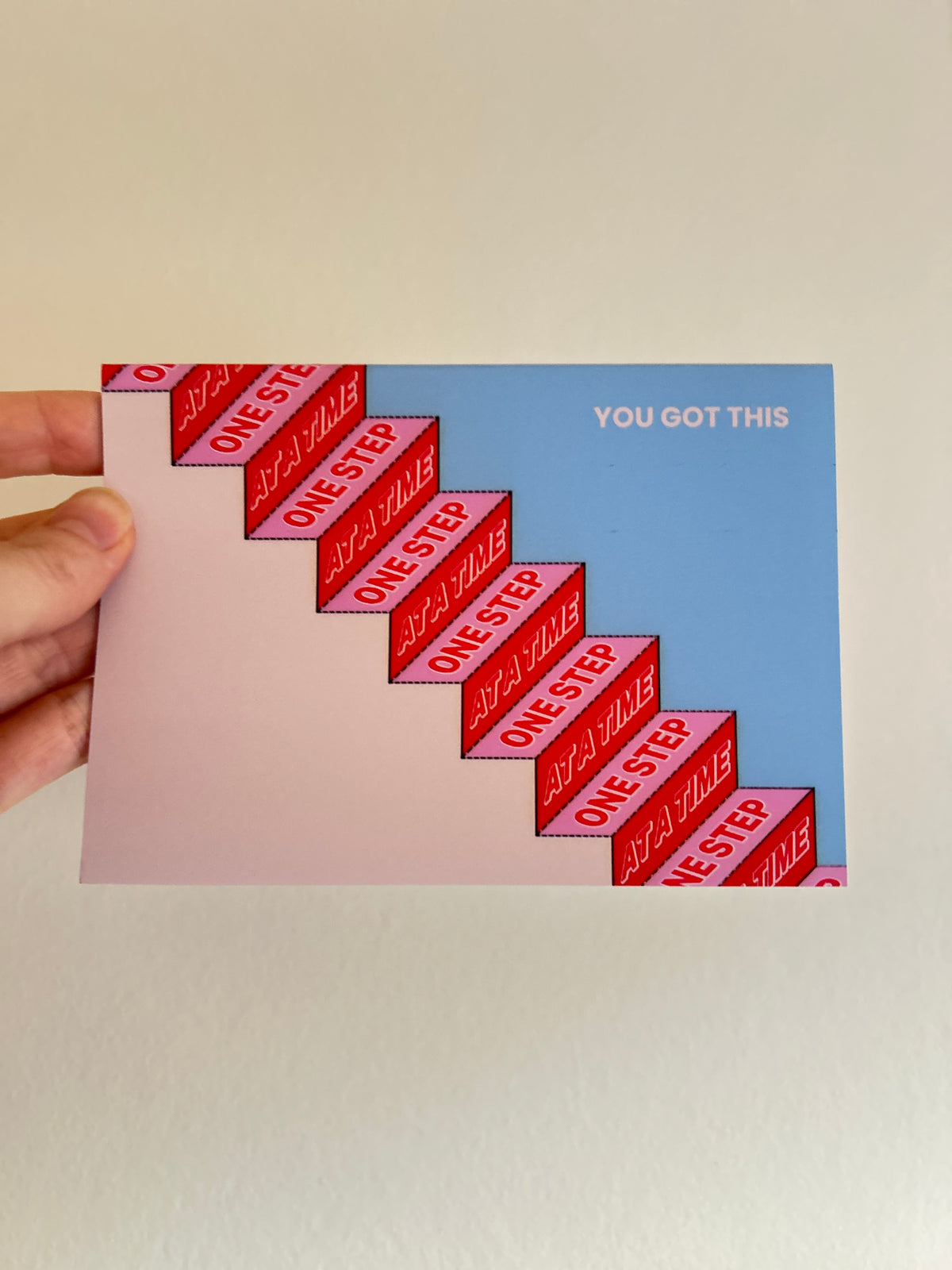 "One step at a time" greetings card SSF