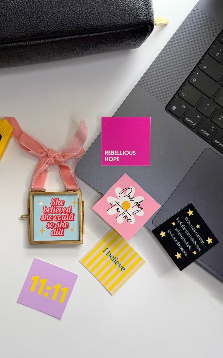 Set of nine inspirational mini prints + mini frame
