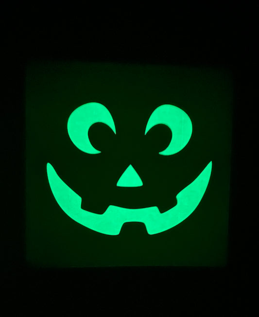 Glow in the dark pumpkin wall art print