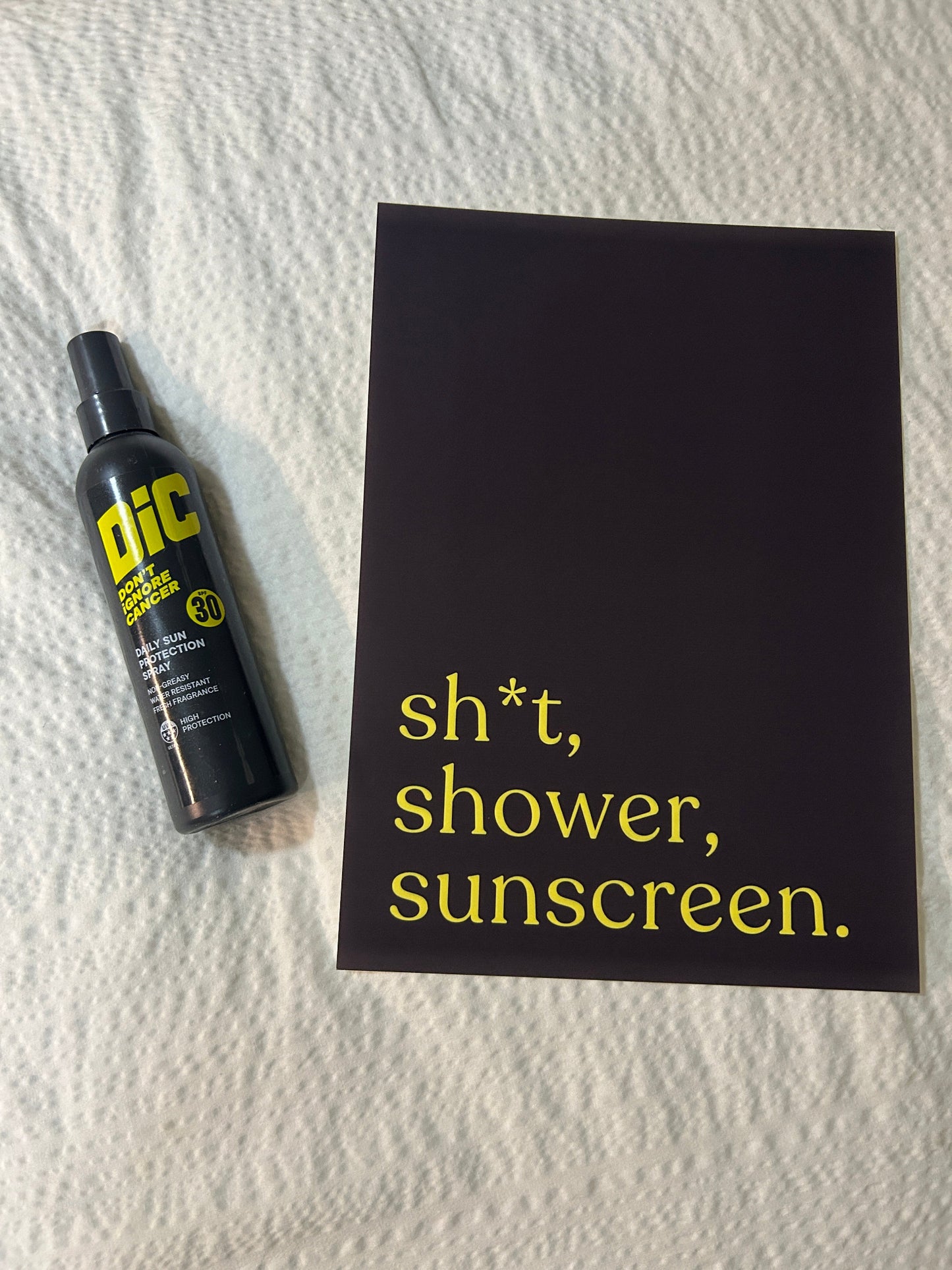 Sh*t, Shower, Sunscreen | DIC x Barley Designs Men's SPF Art Print