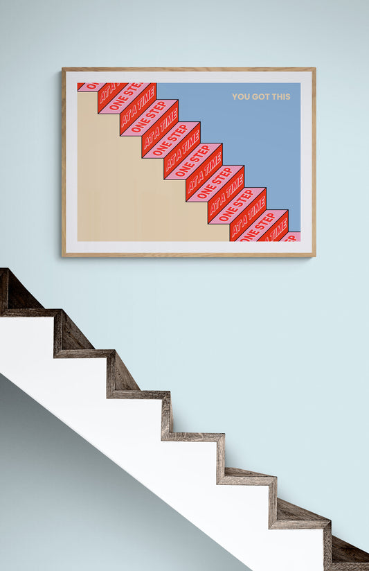 "One step at a time" greetings card