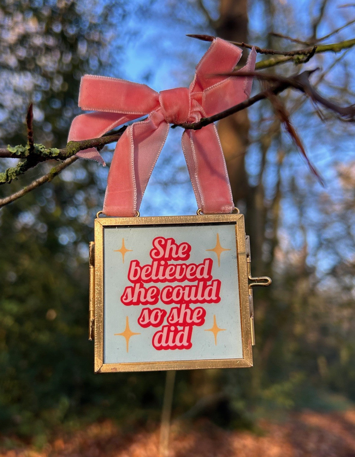 Mini print Christmas tree decorations (includes frame)