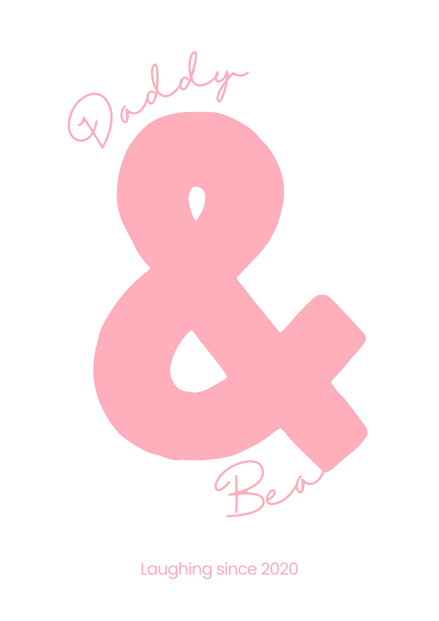 Pink 'Daddy & Baby' design with an ampersand on a white background