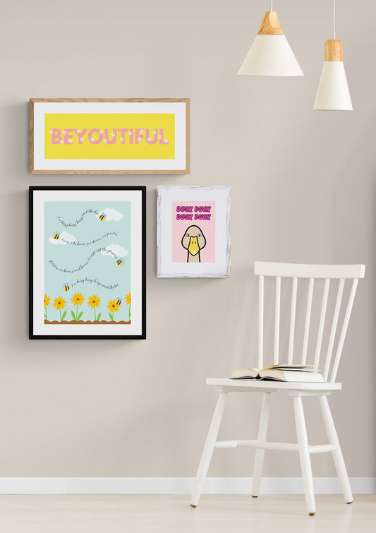 BE-YOU-TIFUL wall art work