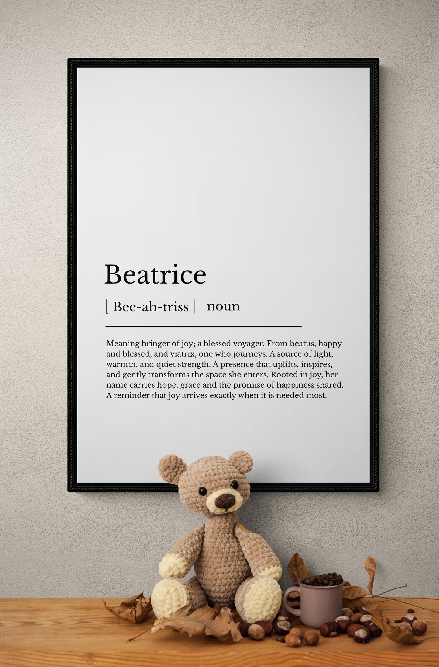 Personalised dictionary definition prints