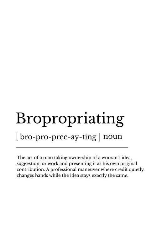 Definition of 'bropropriating' on a white background