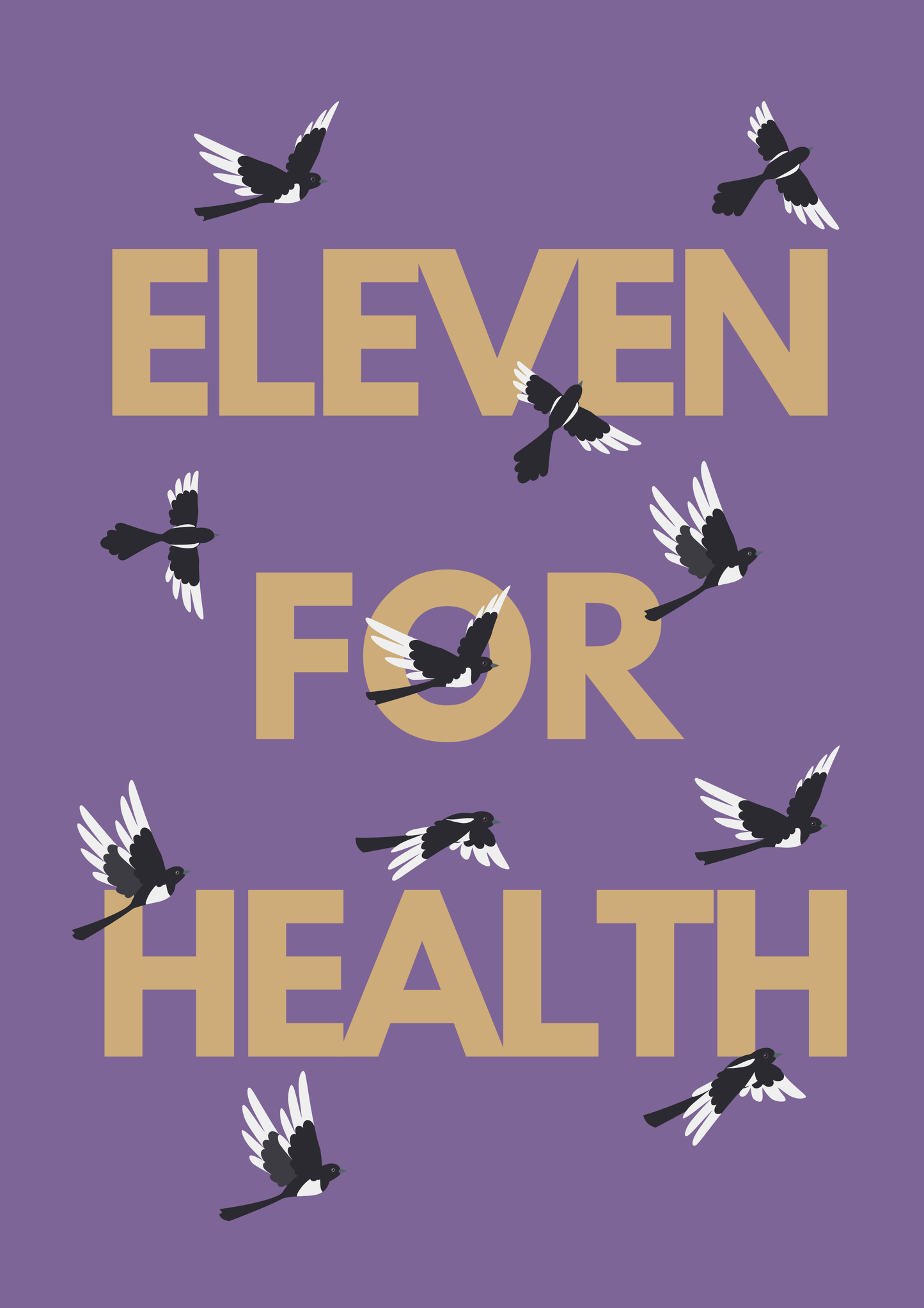 Eleven for Health magpie wall art print | Folklore art