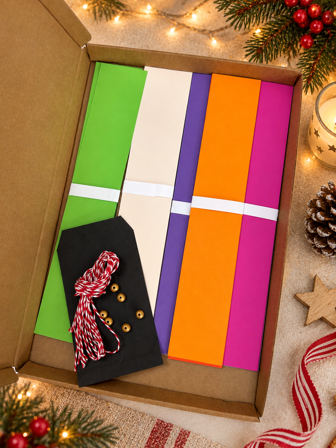 Make Your Own Paper Christmas Decorations Kit - just add glue