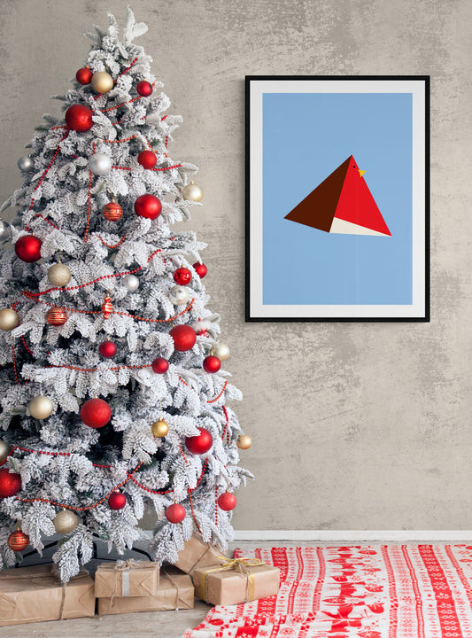 Geometric Robin wall art print