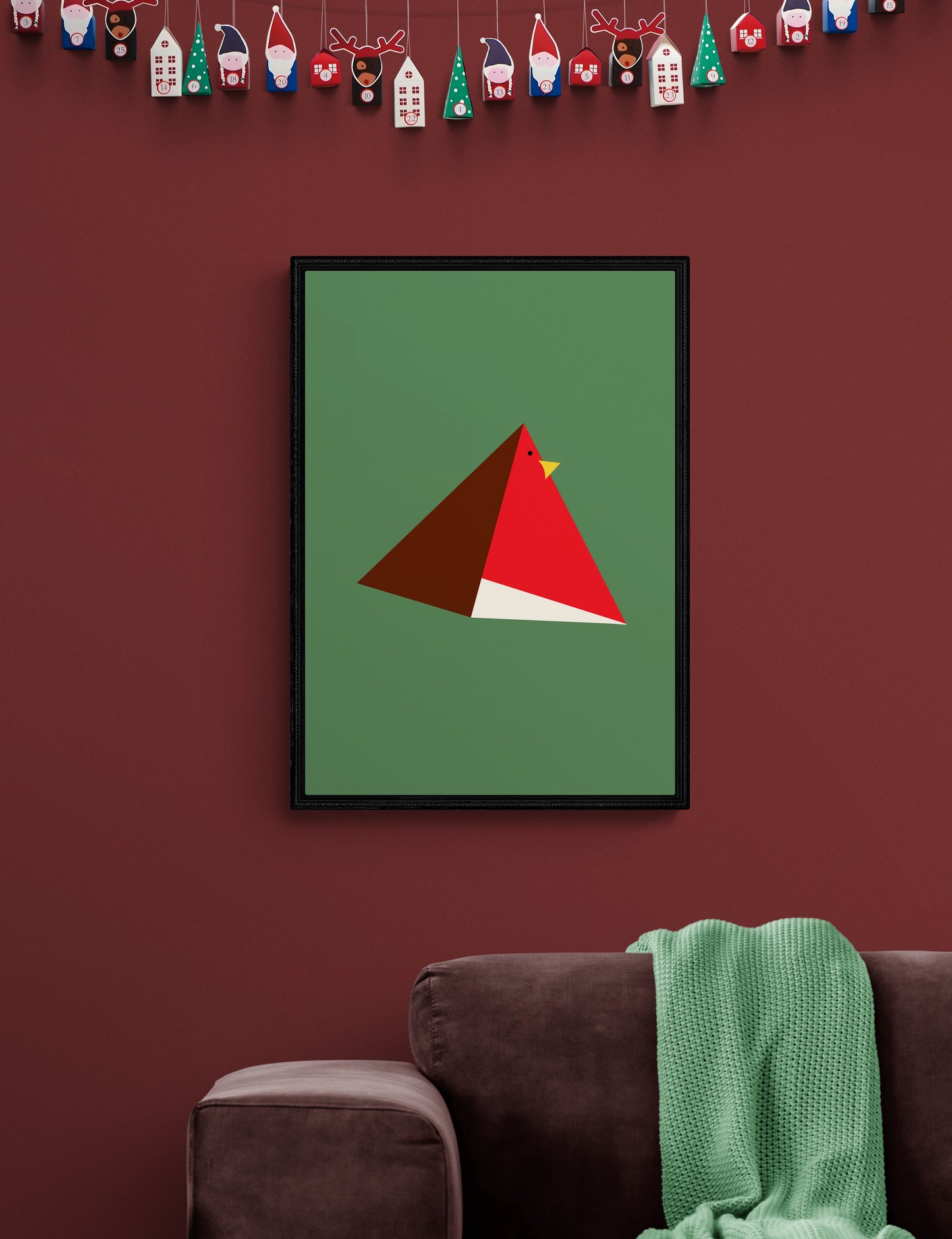 Geometric Robin wall art print