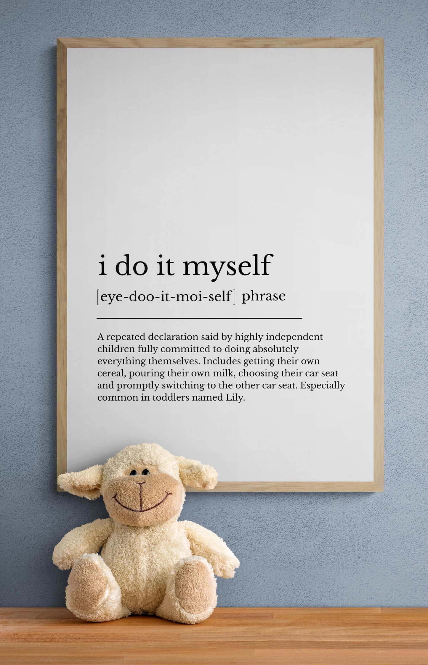Personalised dictionary definition prints