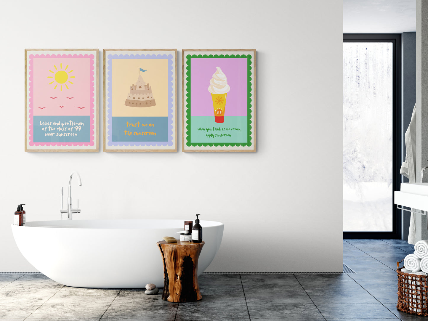 When you think of ice cream apply sunscreen wall art print