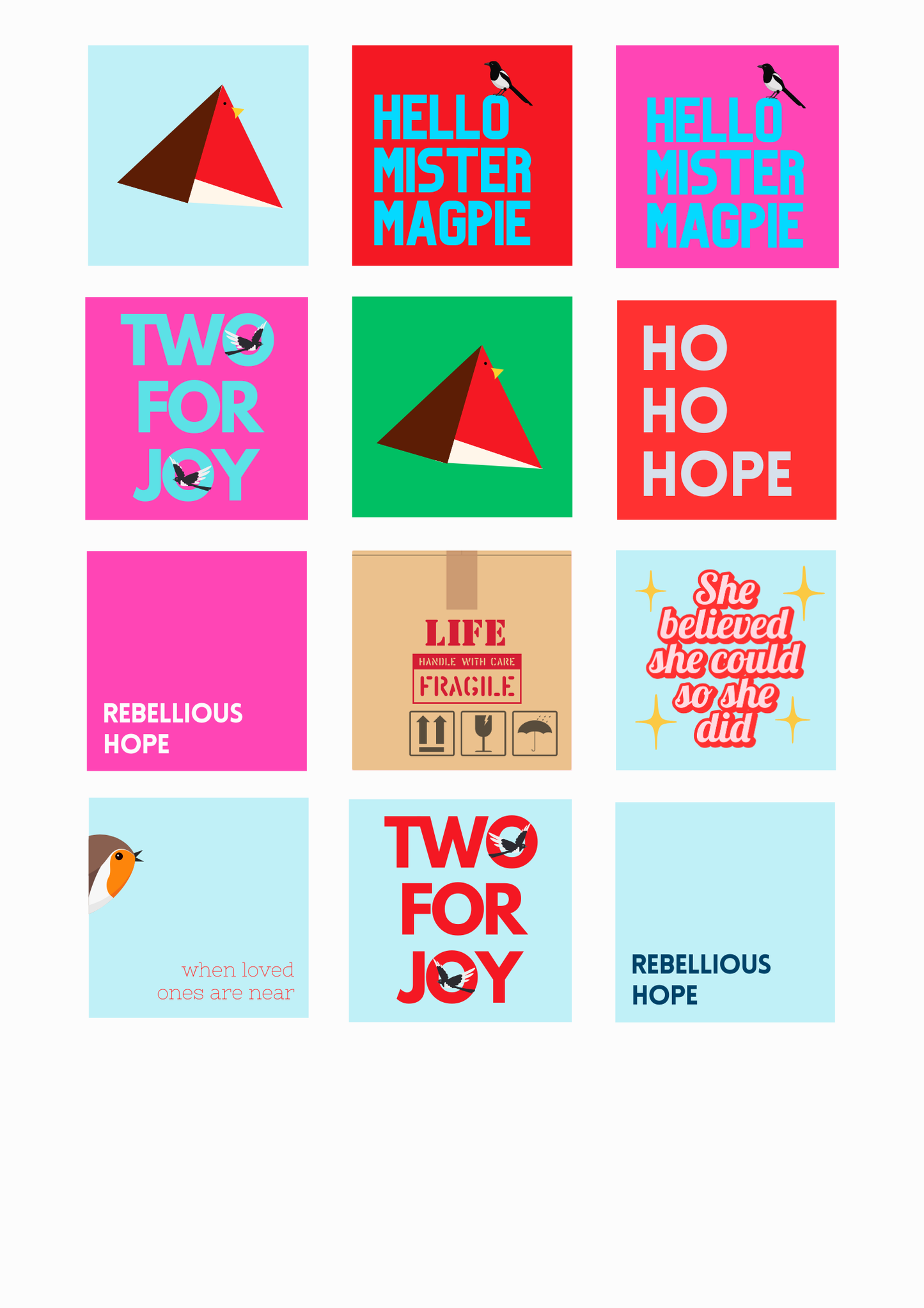 Mini print Christmas tree decorations (includes frame)