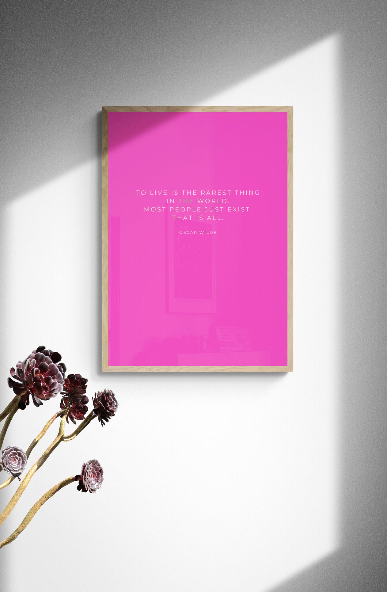 To Live Is the Rarest Thing in the World | Oscar Wilde Quote Print