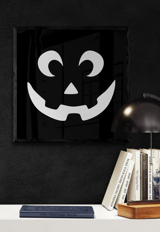 Glow in the dark pumpkin wall art print