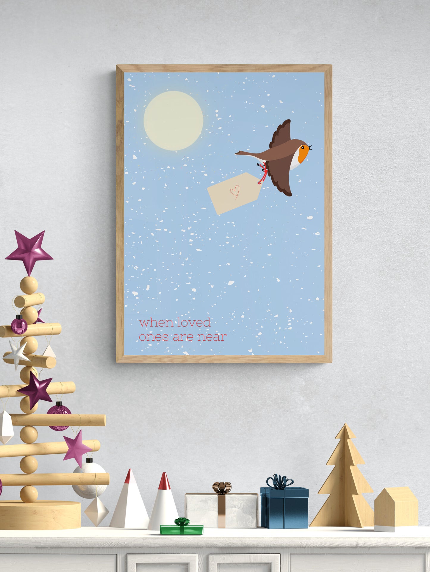 Robin's appear (flying robin) wall art print