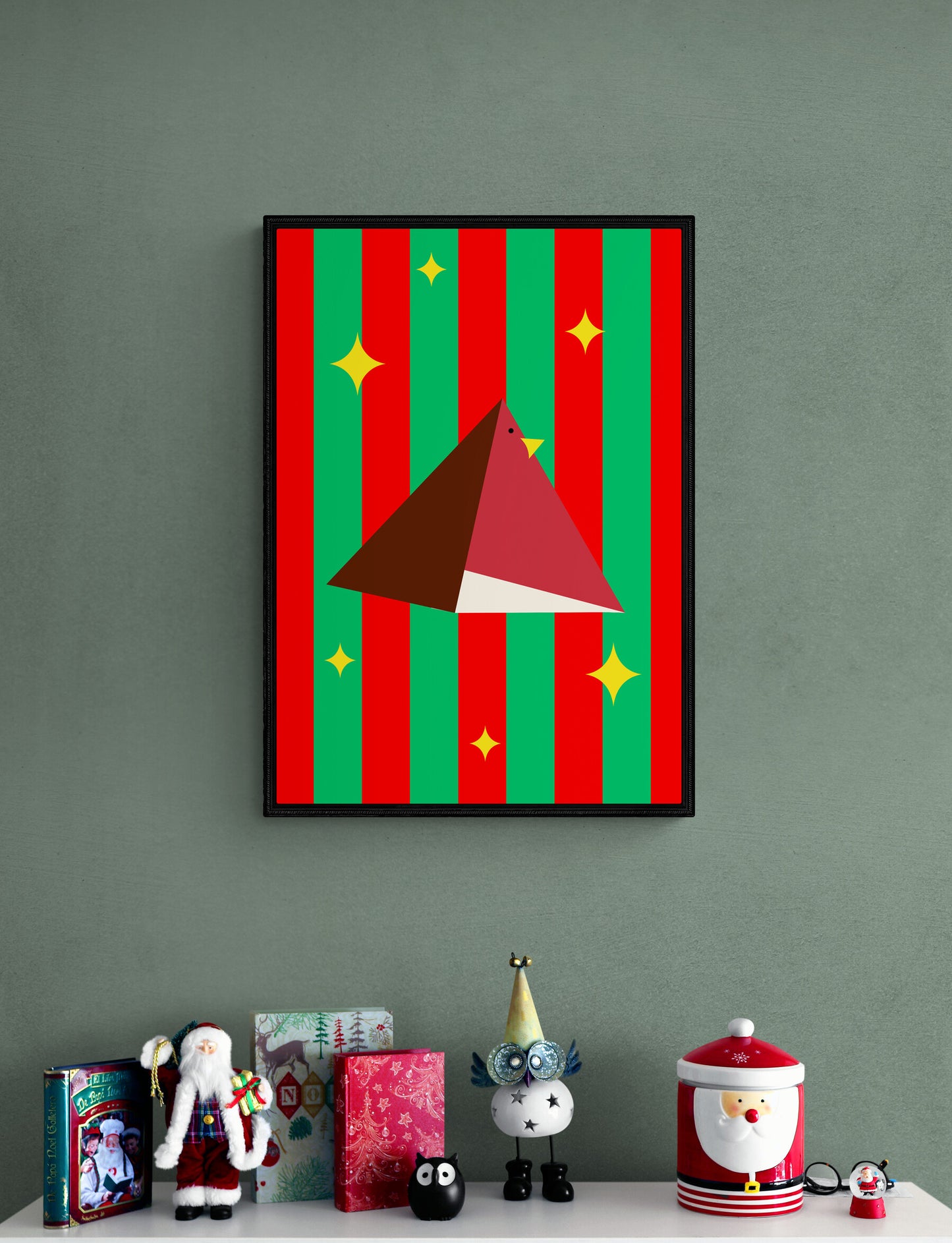 Geometric Robin wall art print