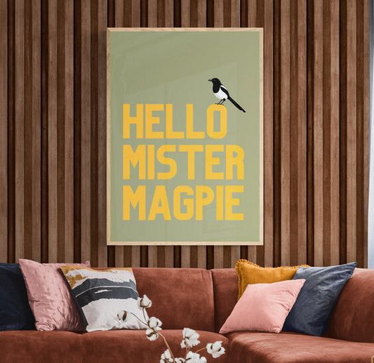 Hello Mister Magpie wall art print