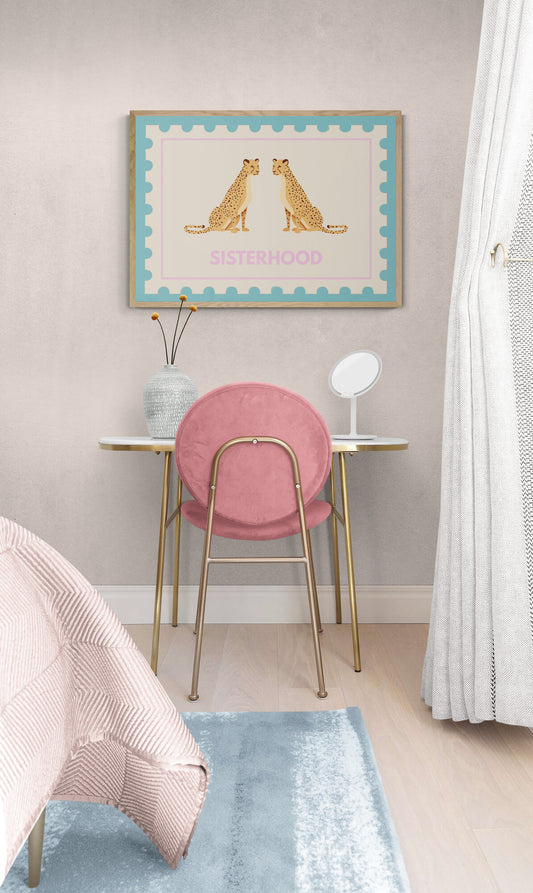 Sisterhood cheetahs wall art print