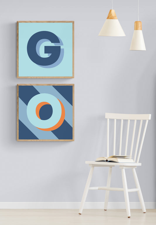 Personalised square letter prints