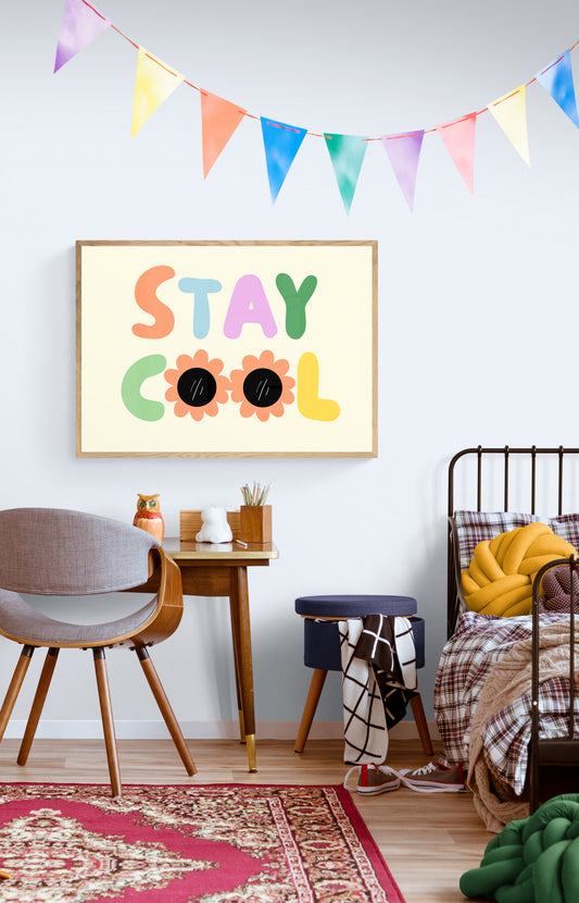 Stay cool (flowers) wall art print