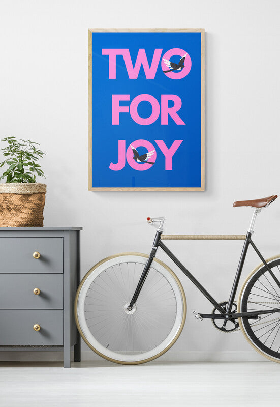 Two for Joy magpie wall art print