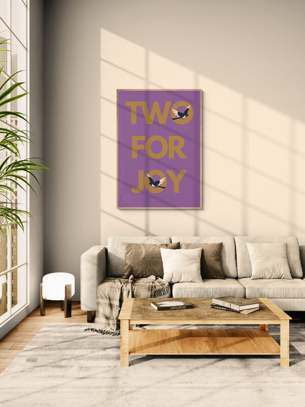 Two for Joy magpie wall art print