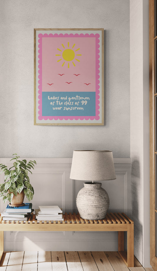 Wear sunscreen wall art print
