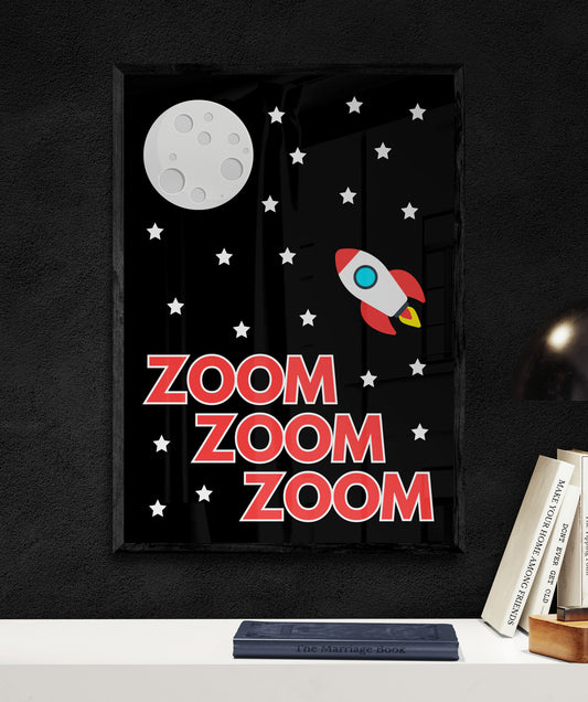 Zoom zoom zoom glow in the dark wall art print